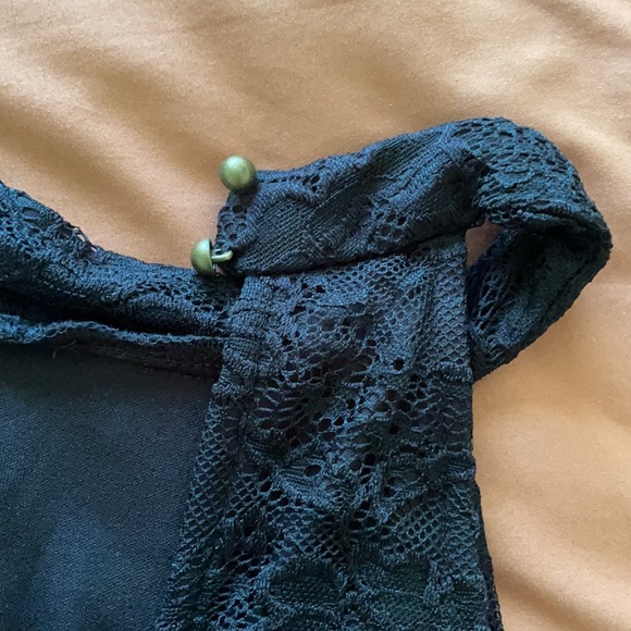 Black Lace High Neck Dress - Picture 4 of 5